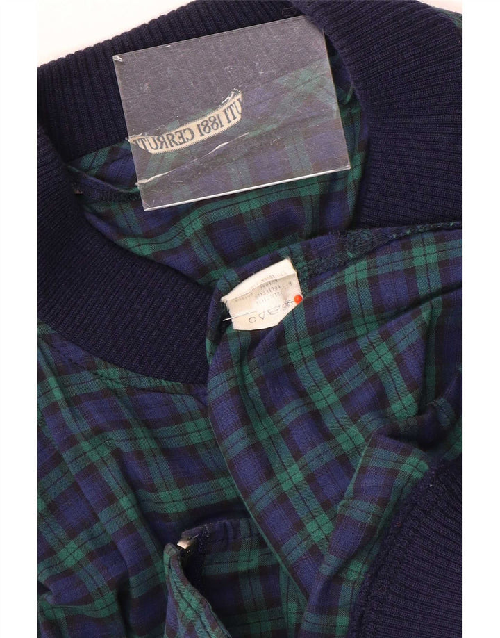 Cerruti 1881 Bomber Jacket pentru bărbați UK 40 Large Green Check Poliester