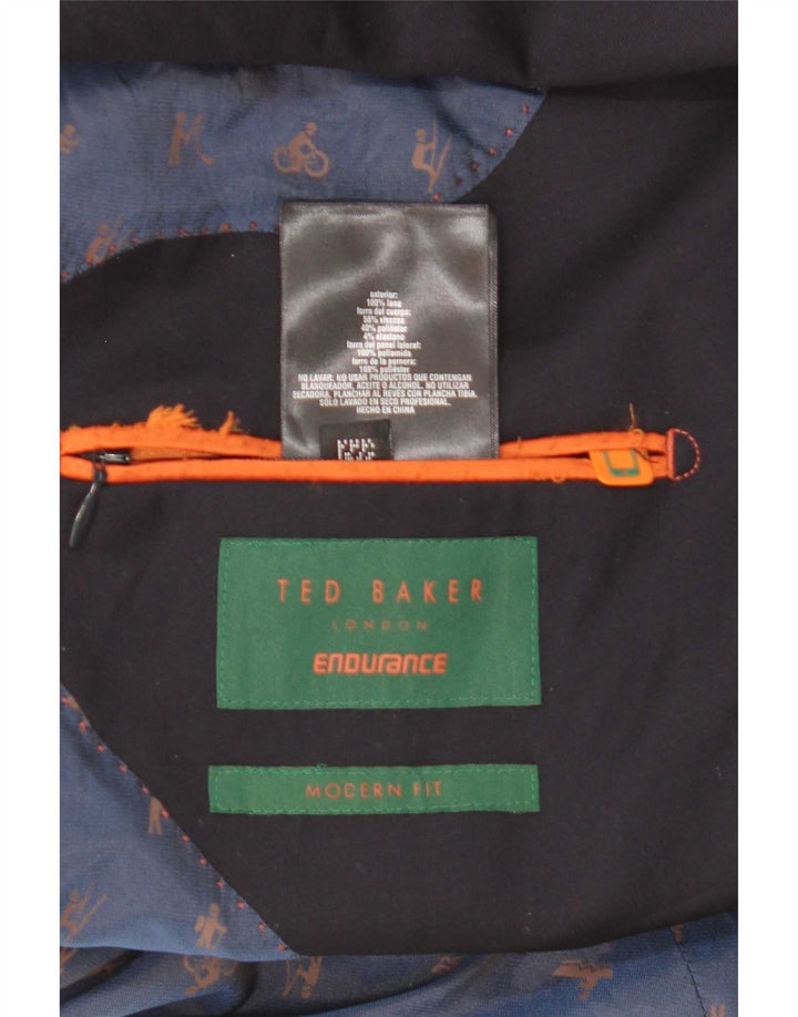Jachetă pentru bărbați Ted Baker Modern Fit cu 2 nasturi Mărimea 42 XL Lână bleumarin