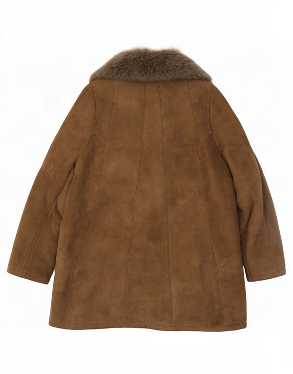 Jachetă vintage pentru femei din shearling EU 46 XL maro