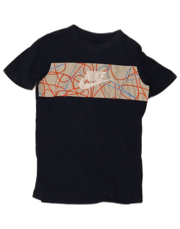 Tricou grafic Nike pentru băieți Top 6-7 ani XS bleumarin Colorblock