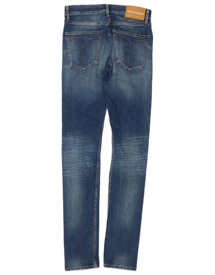 CALVIN KLEIN Blugi skinny distressed pentru bărbați W28 L32 bumbac albastru