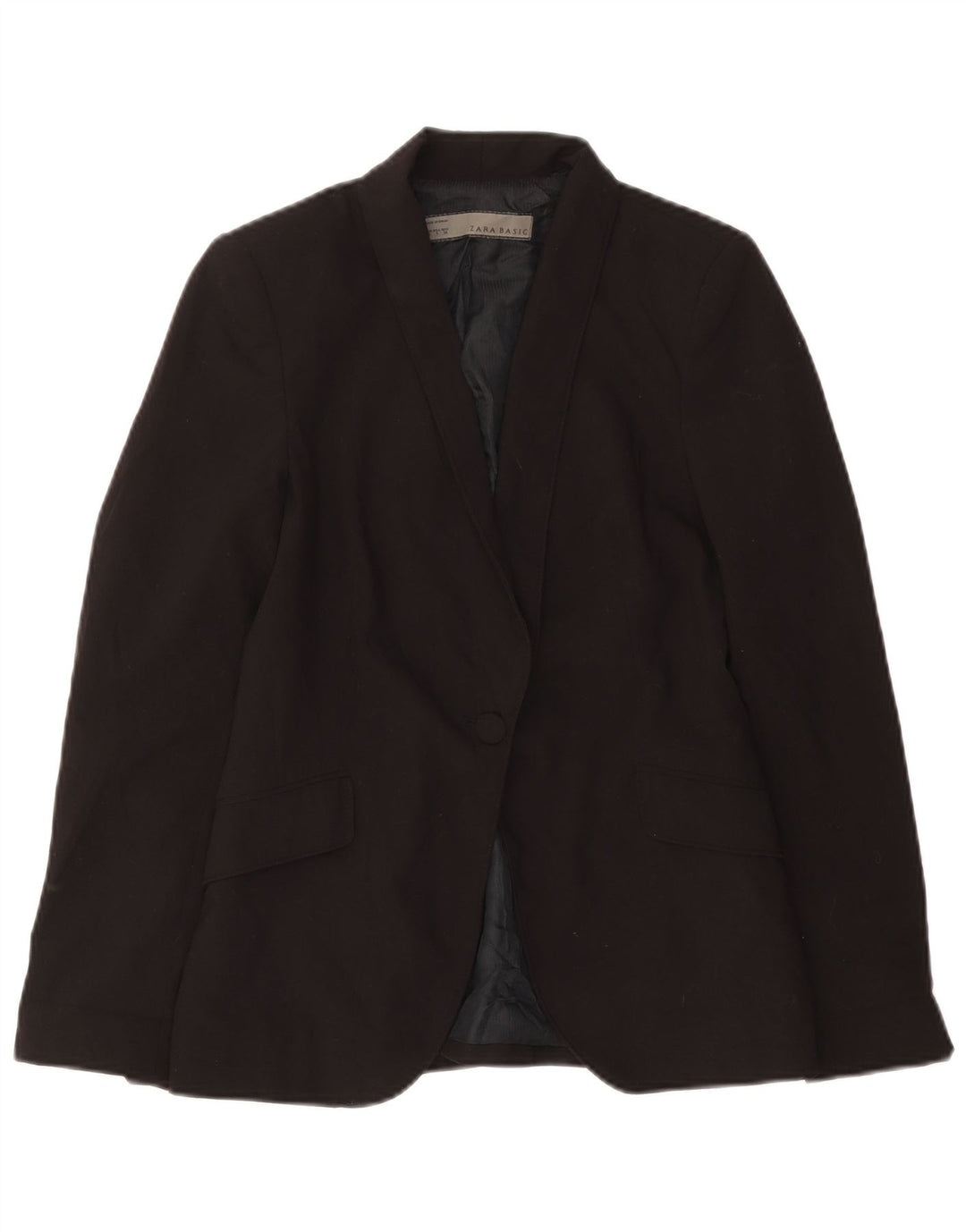 Sacou blazer pentru femei Zara, cu 1 nasture, UK 10, poliester negru mic