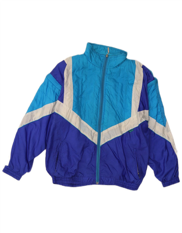 Jachetă de trening pentru bărbați vintage, albastru mic, color block