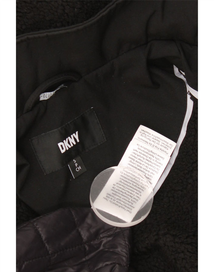 Jachetă parka cu glugă pentru femei Dkny UK 10 Poliester negru mic