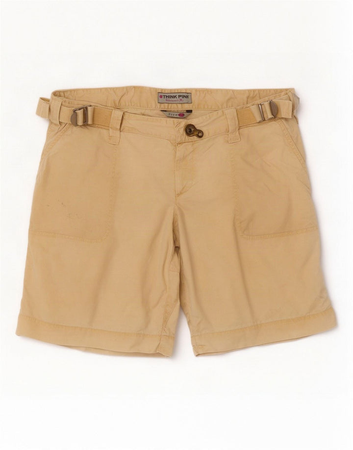 Pantaloni scurti cargo pentru femei Think Pink IT 48 XL W36 Bej