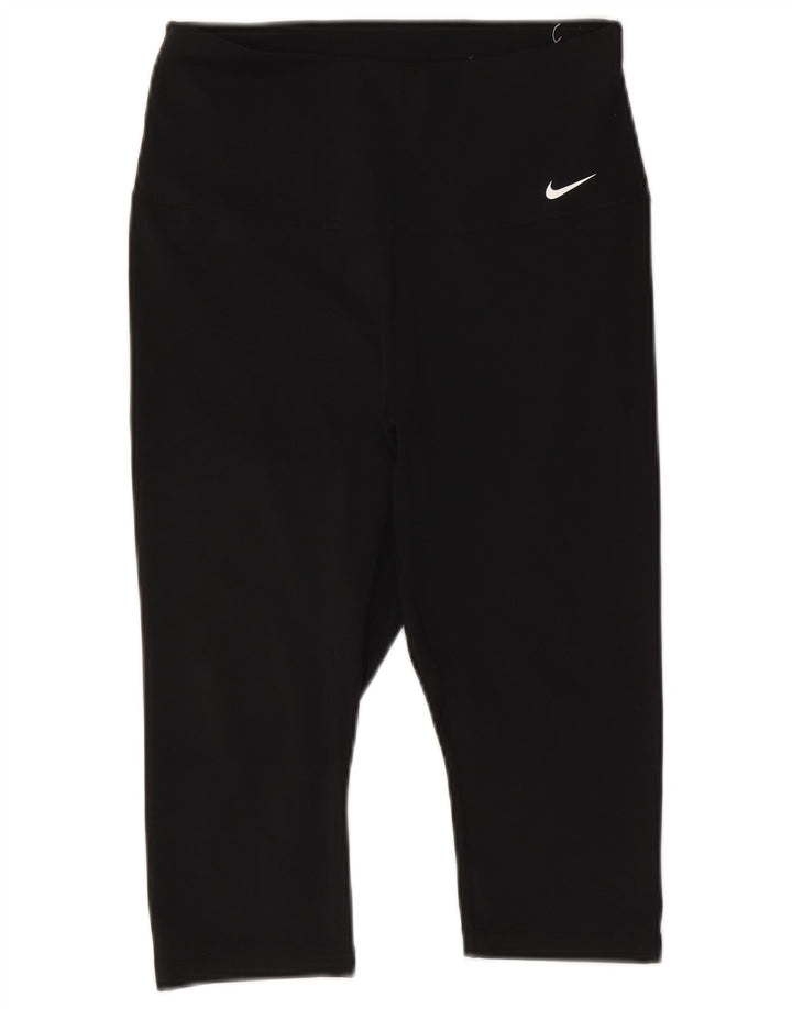 Leggings capri Nike Dri Fit pentru femei UK 12 Poliester mediu negru