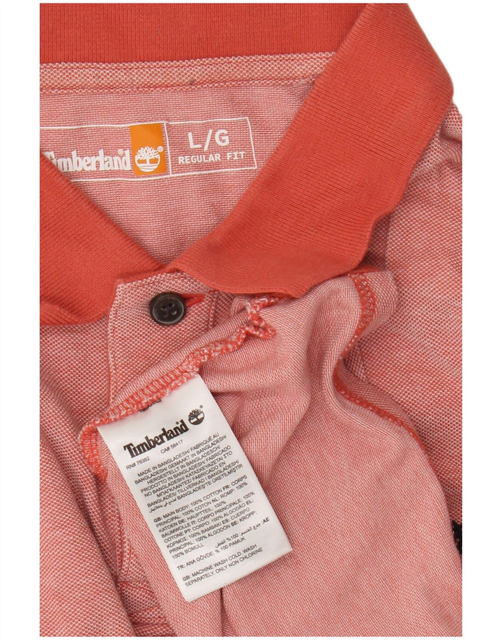 Tricou polo Timberland pentru bărbați, cu formă regulată, din bumbac roz mare