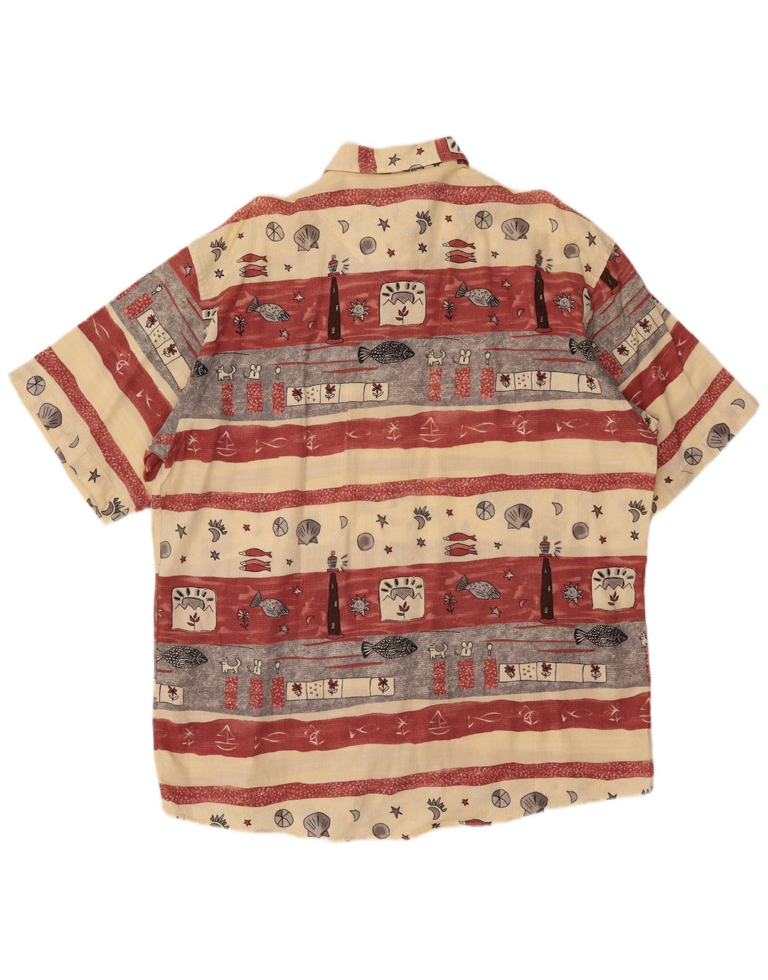 Cămașă cu mânecă scurtă pentru bărbați CASA MODA Mărimea 44 XL Bej cu dungi