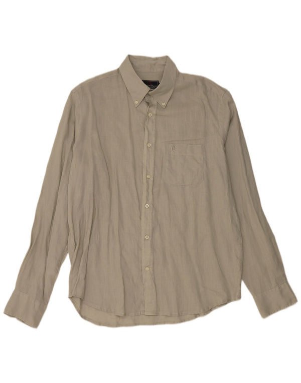 Conte of Florence Mens Shirt 2XL Grey Linen