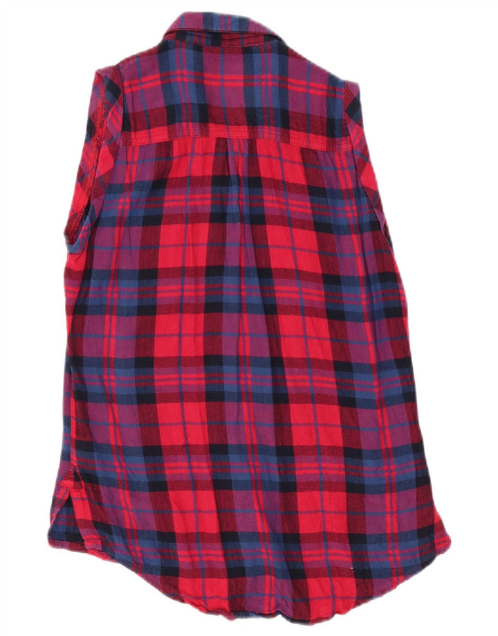 Cămașă grafică supradimensionată fără mâneci Superdry pentru femei UK 2 2XS Red Check