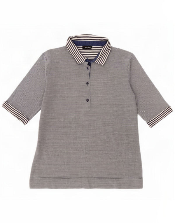 Max & Co. Tricou polo pentru femei UK 12 Medium Bluemarin Blue Pinstripe