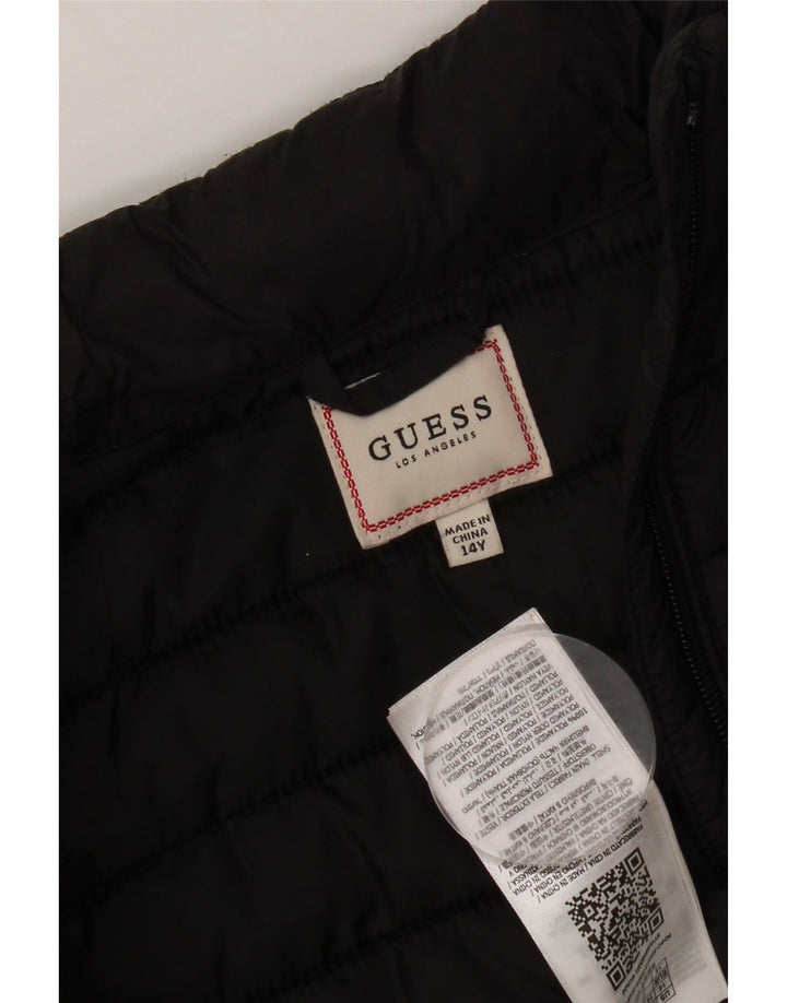 Gilet Captusit Guess Boys 13-14 Ani Poliamida Neagra