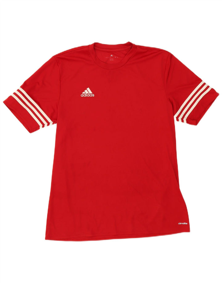 ADIDAS Mens Climalite T-Shirt Top Large Red Polyester
