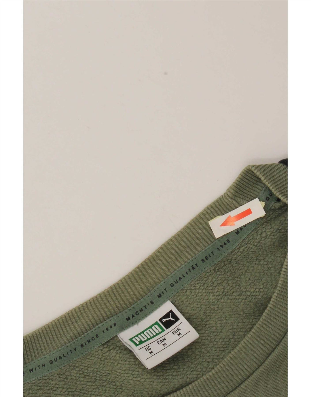 Pulover Puma pentru bărbați, bumbac color bloc verde mediu