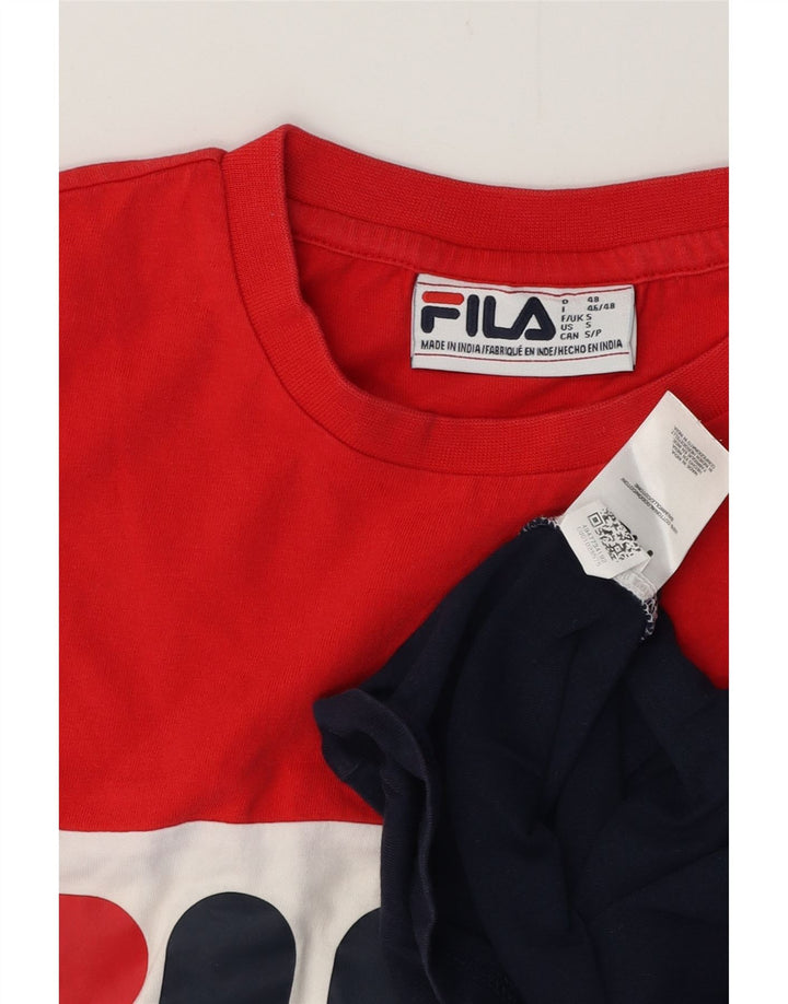 Tricou cu grafică pentru bărbați FILA Top mic, multicolor, din bumbac color bloc