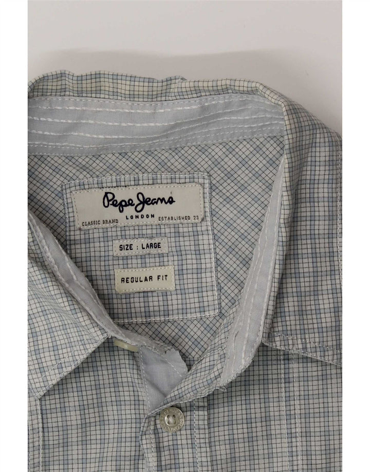 Cămașă cu mânecă scurtă pentru bărbați PEPE Jeans, cu ajustare normală, cu carouri mari, albastre
