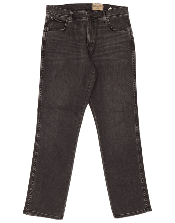 Blugi drepte stretch pentru bărbați Wrangler Texas W34 L32 bumbac negru