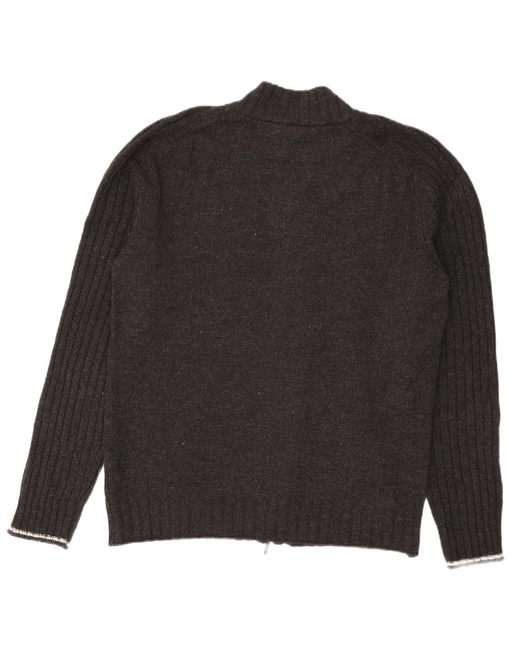 Pulover cardigan cu fermoar complet pentru bărbați Harmont & Blaine, lână mare, gri, bloc de culoare