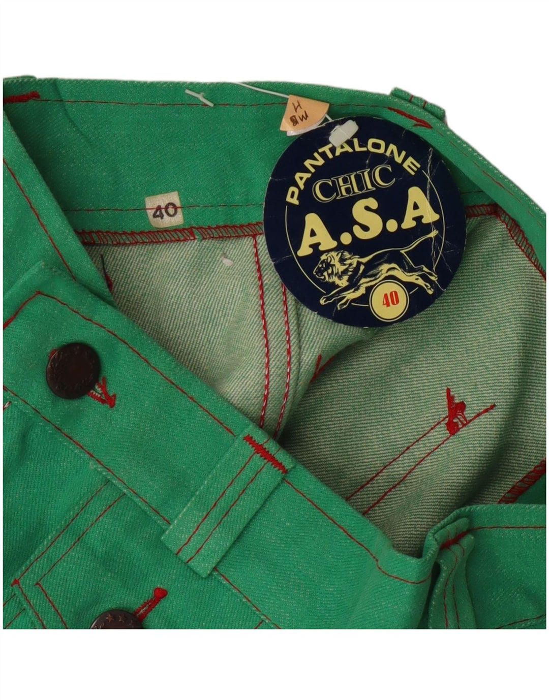 Pantaloni șic pentru femei Flare Casual IT 40 Small W24 L28 Green