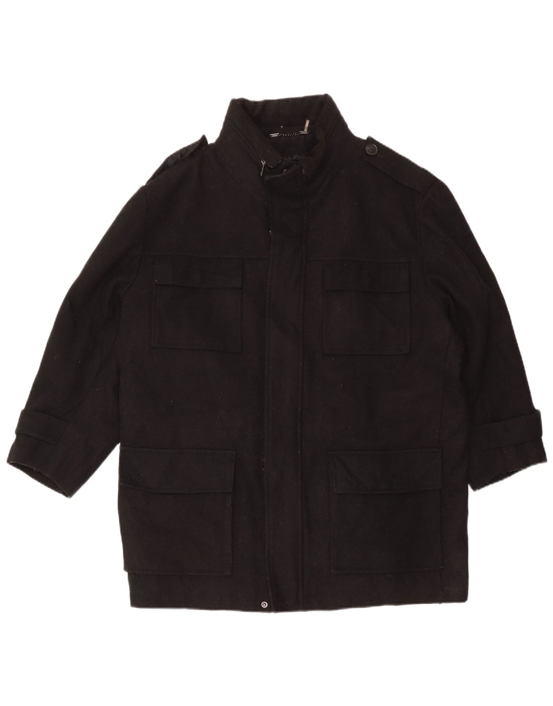Jachetă militară pentru bărbați Calvin Klein UK 42 XL Lână neagră