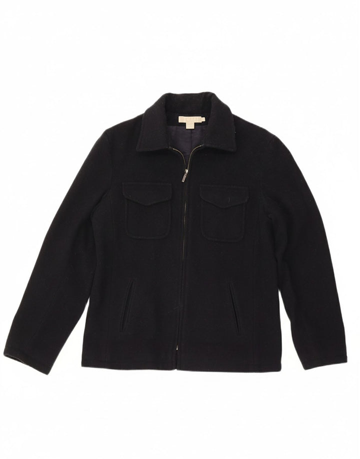 J. CREW Womens Utility Jacket UK 14 Medium Navy Blue Wool