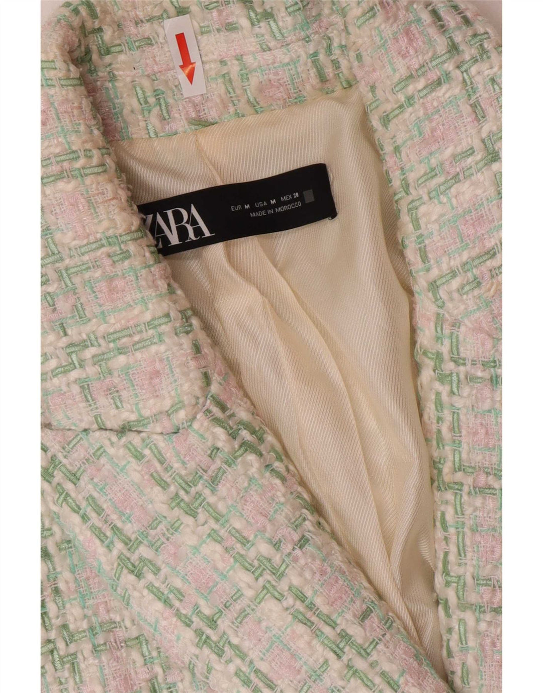 Jachetă Blazer pentru femei Zara UK 12 Medium Green Check