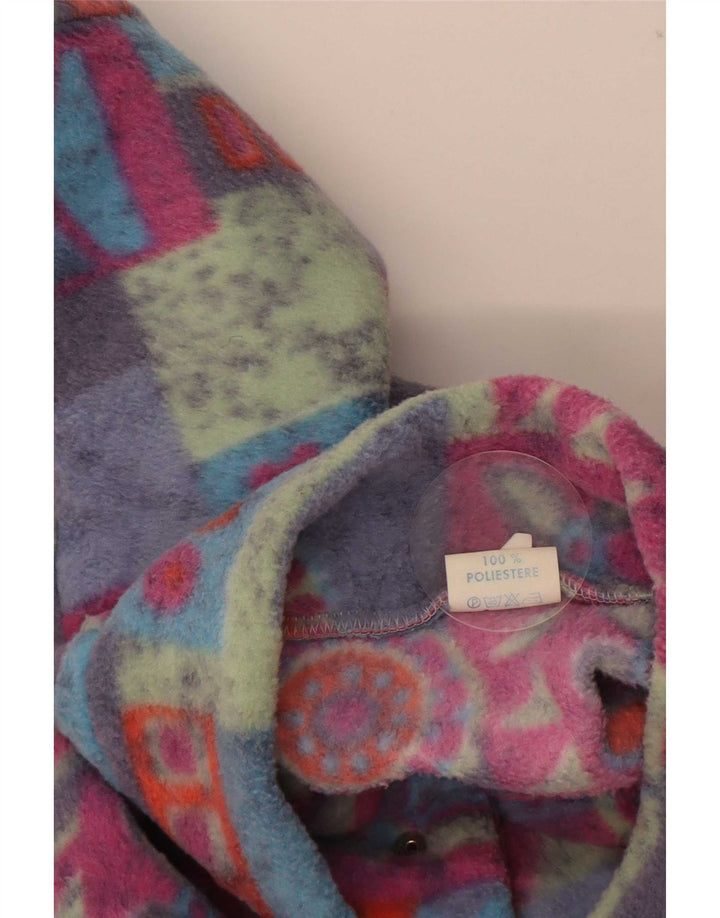 Pulover vintage pentru bărbați, cu gât, cu nasturi, XL, poliester geometric multicolor