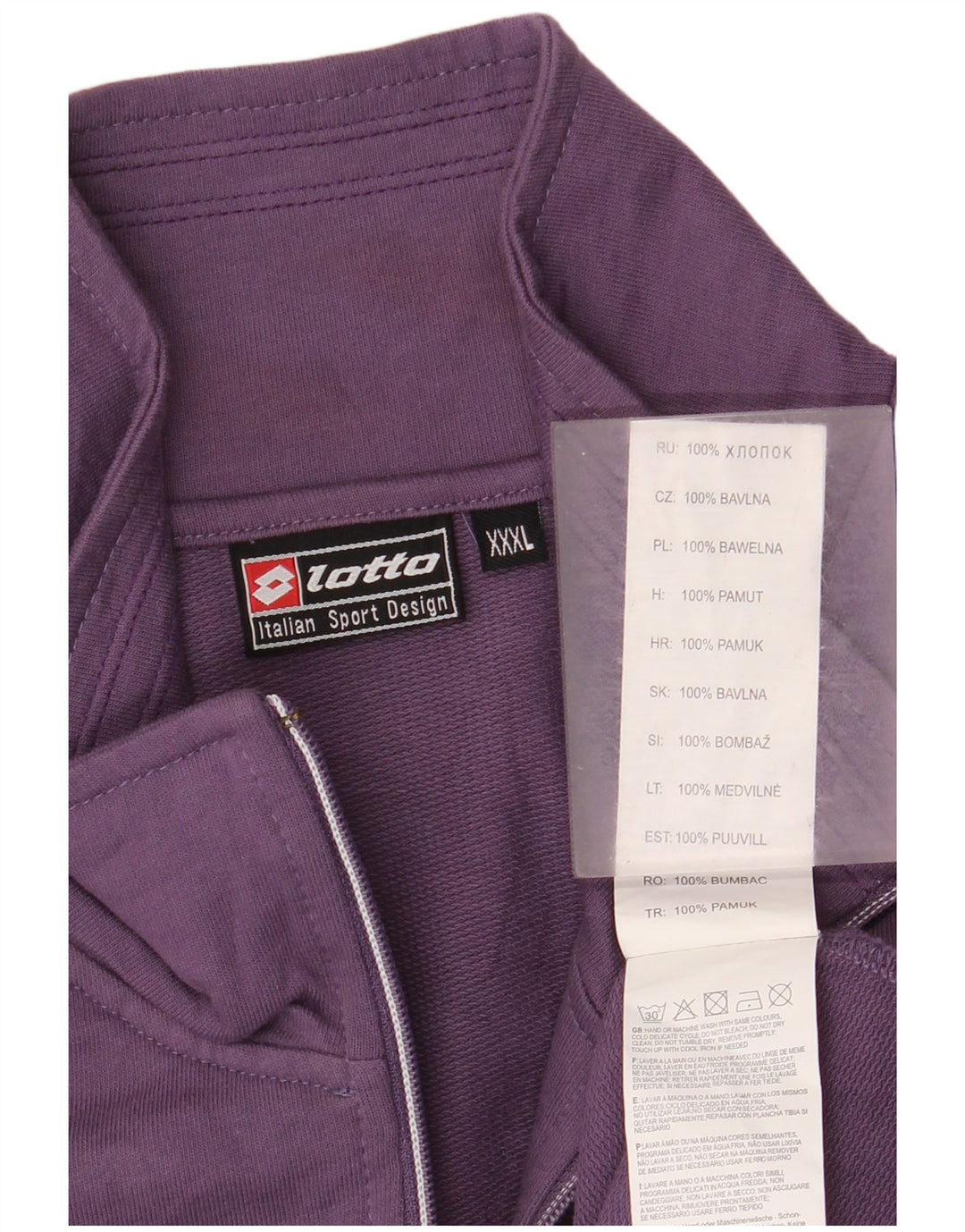 Jachetă de trening pentru femei Lotto, bumbac violet 3XL