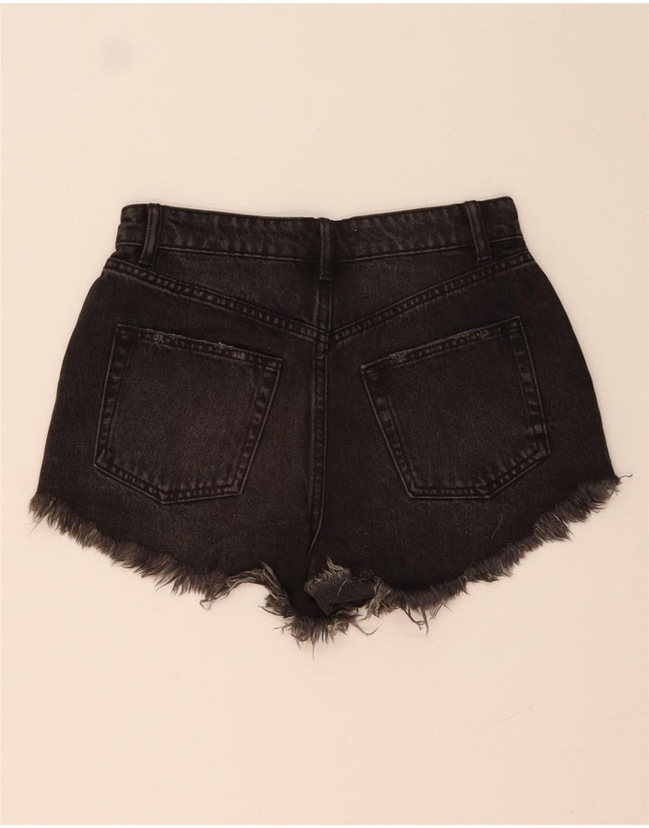 Pantaloni scurți din denim învechit pentru femei ZARA EU 34 2XS W24 Negru