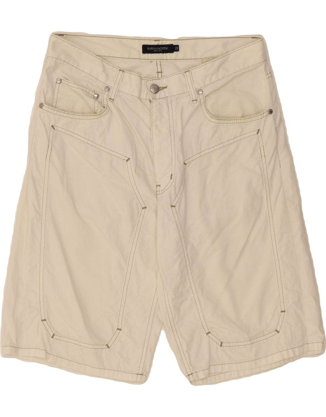 MARINA YACHTING Mens Casual Shorts W33 Medium White Vintage Marina Yachting and Second-Hand Marina Yachting from Messina Hembry 