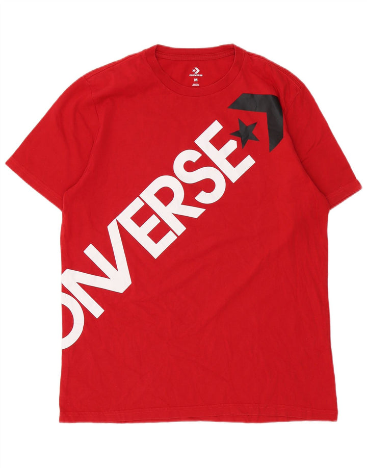 Tricou grafic Converse pentru bărbați Top din bumbac roșu mediu