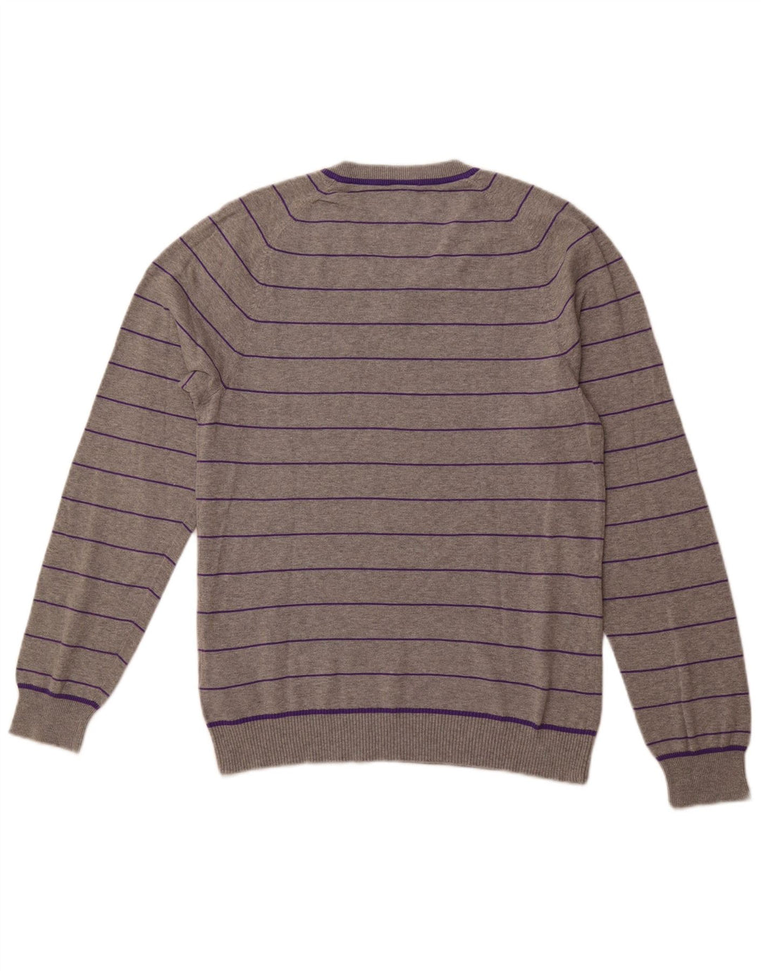 Pulover NIKE pentru bărbați cu decolteu în V, UK 38/40, bumbac cu dungi gri mediu