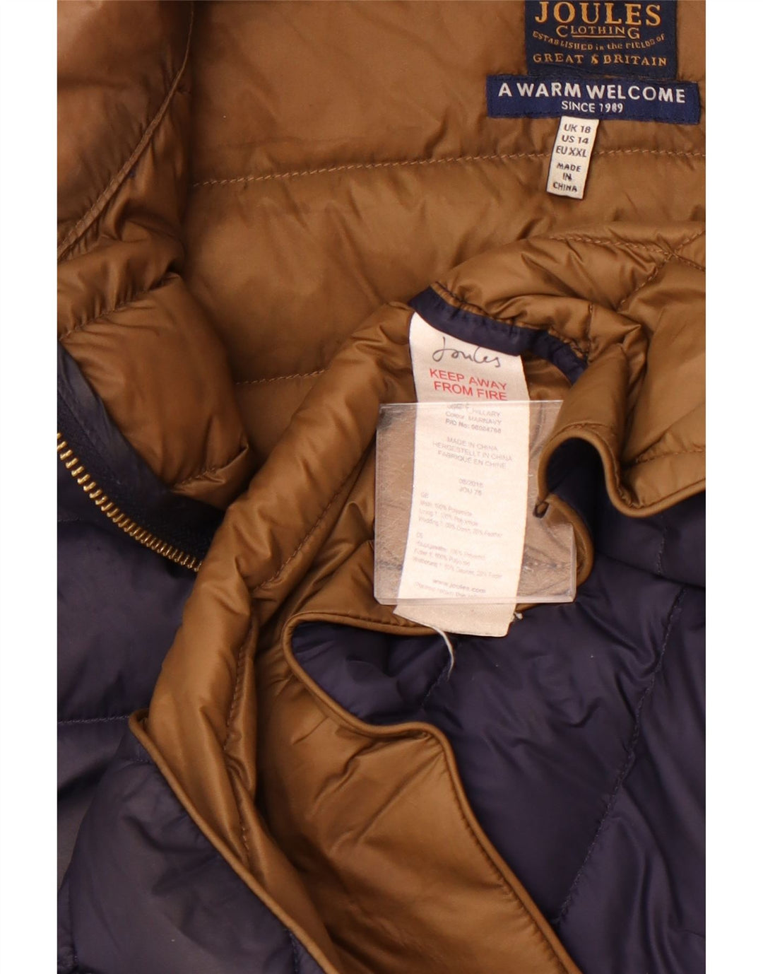 Jachetă căptușită pentru femei Joules UK 18 XL Bleumarin Poliamidă