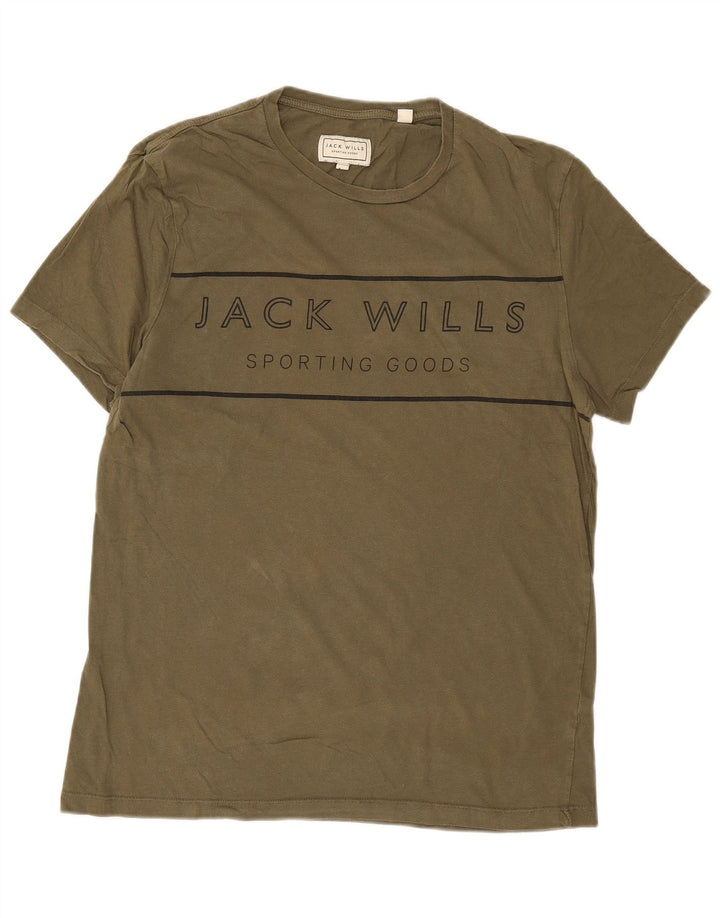 Tricou cu grafic Jack Wills pentru bărbați Top Medium Khaki Bumbac