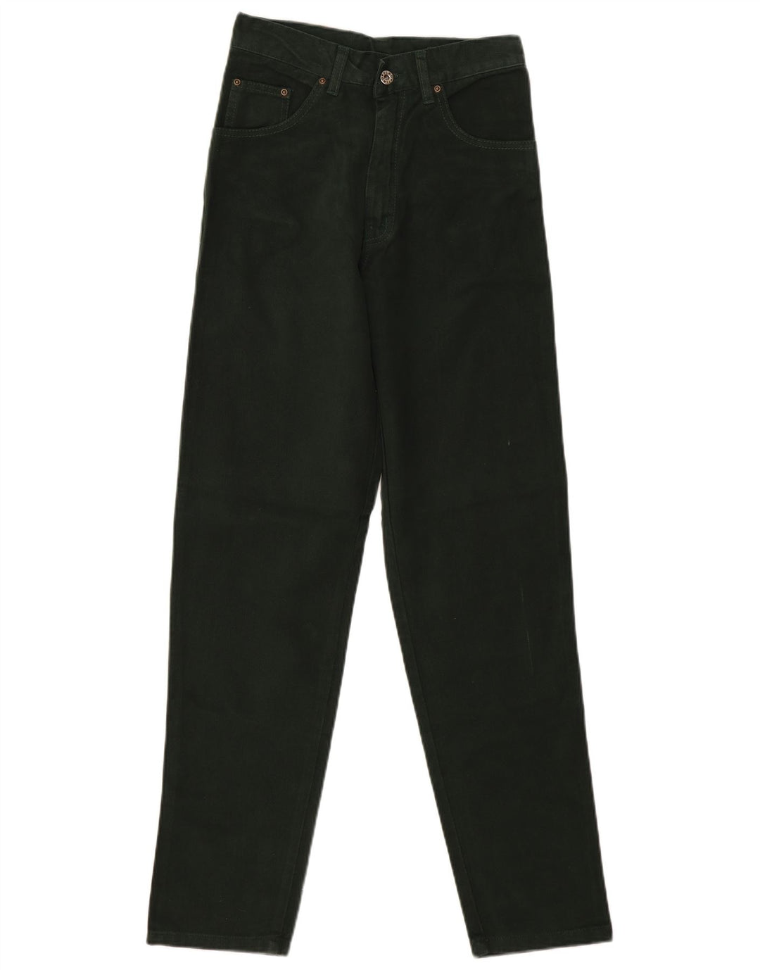 VINTAGE Blugi subțiri cu talie înaltă pentru femei EU 36 Mici W28 L31 Bumbac verde