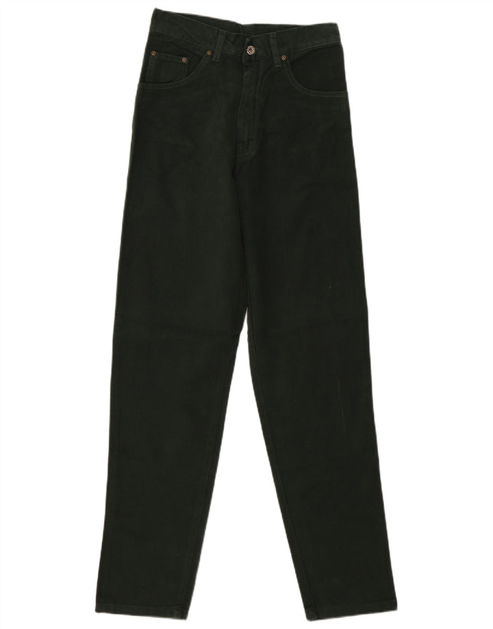 VINTAGE Blugi subțiri cu talie înaltă pentru femei EU 36 Mici W28 L31 Bumbac verde