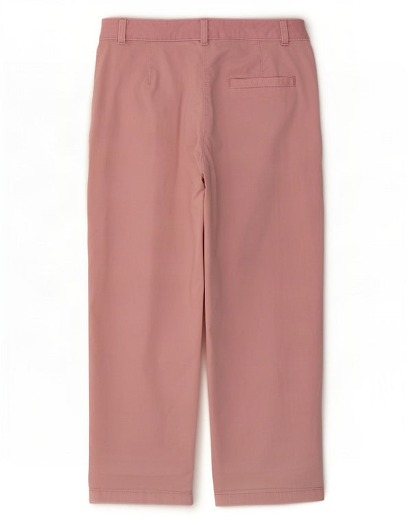 Pantaloni tăiați pentru femei Marks & Spencer UK 12 Medium L30 L25 Bumbac roz