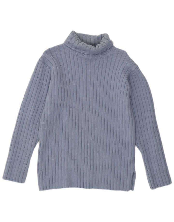 JIGSAW Pulover cu gât rulat pentru femei UK 14 Lână albastră medie