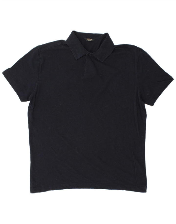 Tricou polo Massimo Dutti pentru bărbați, bumbac, albastru bleumarin mediu