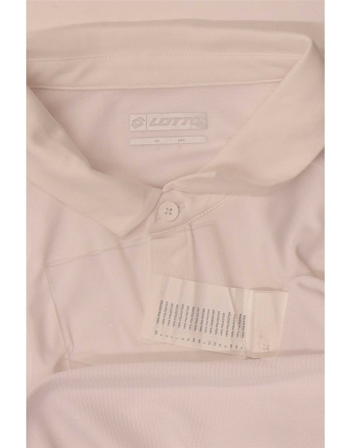 Tricou polo pentru bărbați Lotto Poliester alb mediu