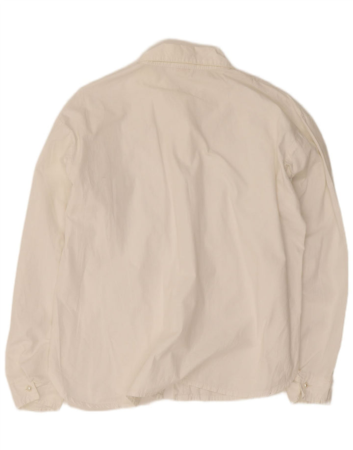 Bluză de cămașă vintage pentru femei UK 14 Medium White Floral
