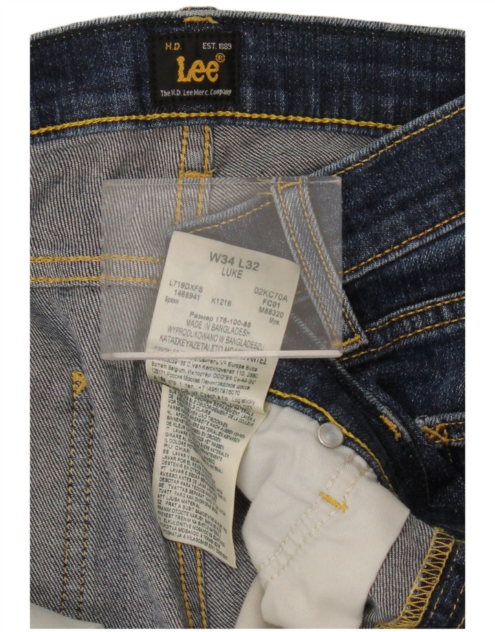 Blugi Lee Luke Slim pentru femei W34 L32 Bumbac albastru