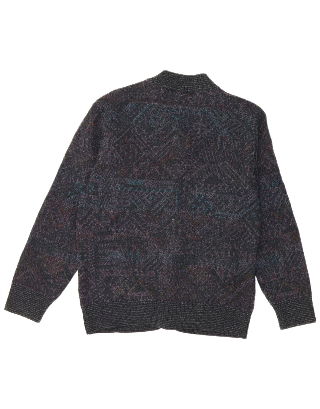 Pulover cardigan pentru bărbați Maglificio, gri, geometric geometric, acrilic