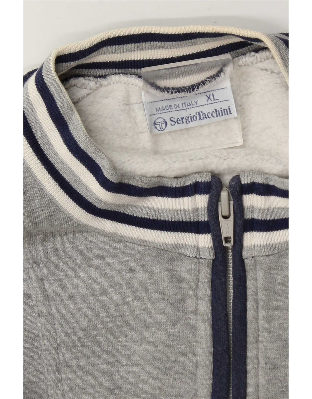 Hanorac pentru bărbați Sergio Tacchini, cu fermoar și gât, XL, gri, bloc de culoare
