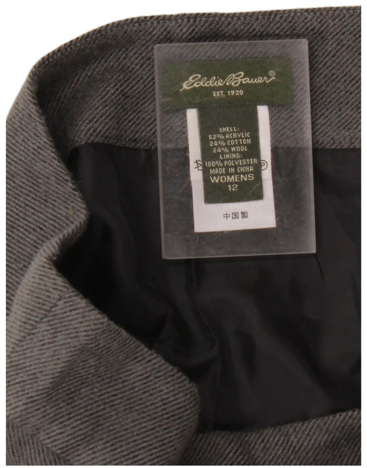 EDDIE BAUER Fusta A-Line pentru femei US 12 Large W32 Gri acrilic