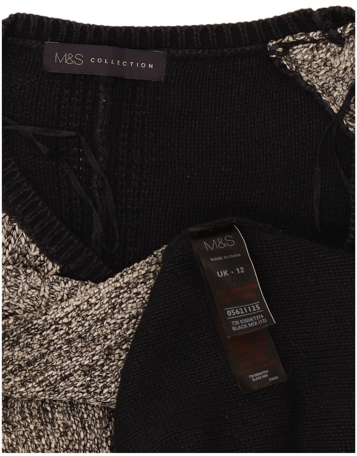 Pulover pentru femei Marks & Spencer cu gât cu barca UK 12 Medium Negru