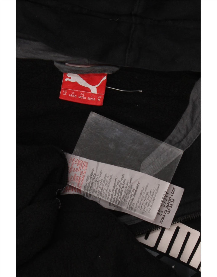 Pulover Puma Graphic Zip pentru bărbați, bumbac mediu negru