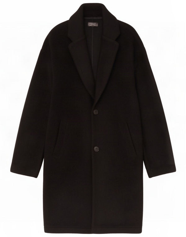 Zara Mens Overcoat UK 38 Medium Black Polyester