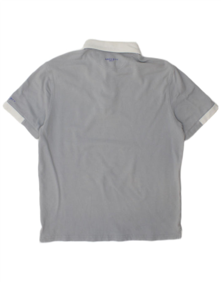 Tricou polo de golf Hackett pentru bărbați, bumbac gri mare