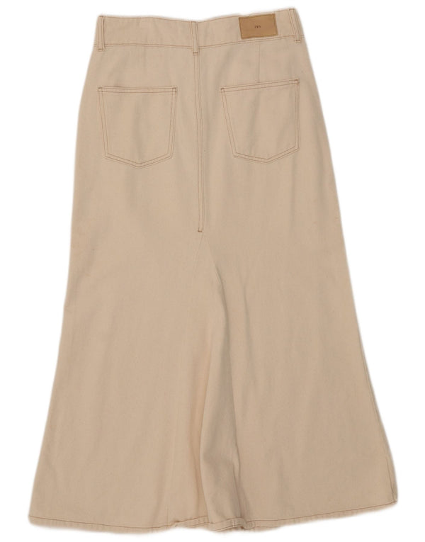 Fusta Midi pentru Damă Zara Medium W29 Bej Bumbac